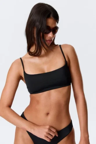 Bikinitop med rund halsudskæring – sort