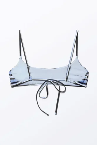 Bikinitop med rund halsudskæring – Stribet blå