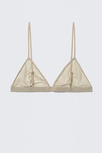 Blød mesh-triangel-bh – beige