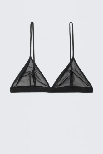 Blød mesh-triangel-bh – sort