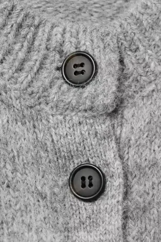 Blød, slim fit cardigan i uldblanding – grå melange
