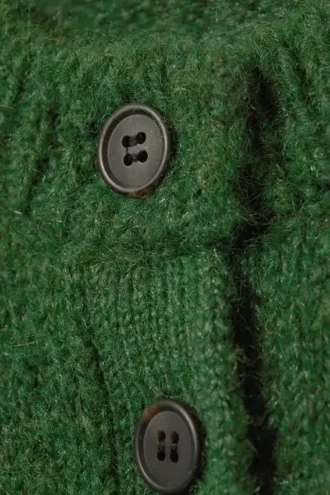 Blød slim fit cardigan i uldblanding – mørkegrøn