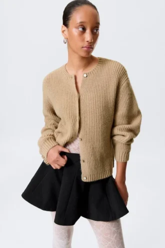 Blød strikket Cardigan – beige