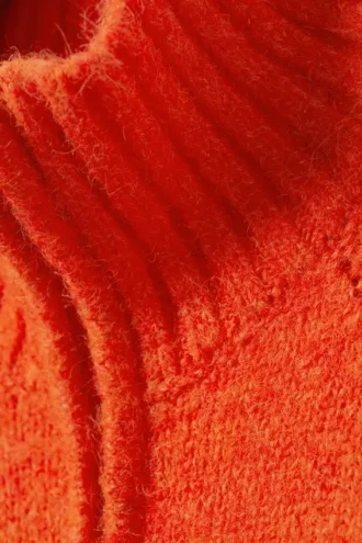 Blød, tætsiddende cardigan med lynlås – lys orange