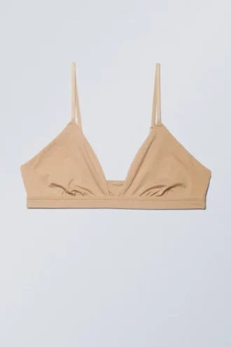 Blød trekant-bralette – beige