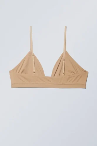 Blød trekant-bralette – beige