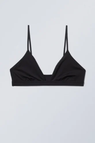 Blød trekant-bralette – sort