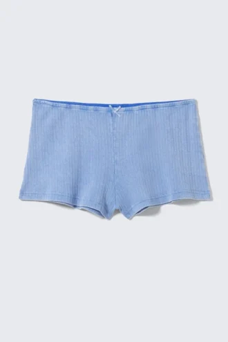 Bløde pyjamas-Shorts i pointelle – støvet blå