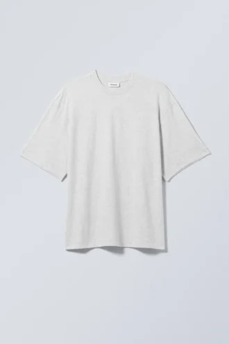 Blødt oversized T-shirt – Lysegrå melange