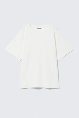 Blødt, oversized T-shirt med korte ærmer – off-white