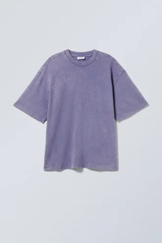 Blødt oversized T-shirt – vasket lilla