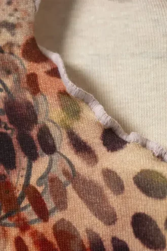 Blødt T-shirt med kort ærme og print – lyserød – leopard-paisley-mønster
