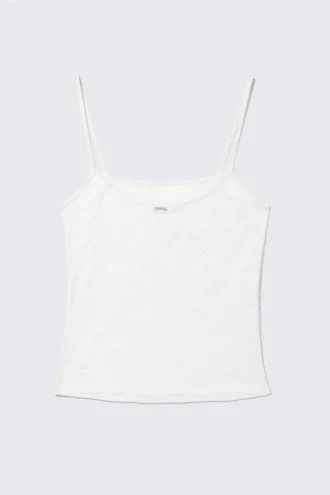 Blonder-pyjamas-cami-top – hvid
