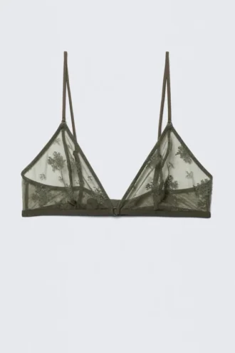 Blonder-triangel-bh – mørk khakigrøn