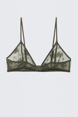 Blonder-triangel-bh – mørk khakigrøn