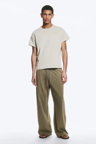 Bomuldst-t-shirt med korte ærmer og boxy pasform – Light Dusty Mole