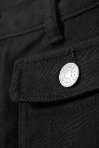 Bootcut-bukser i twill med lav talje – sort