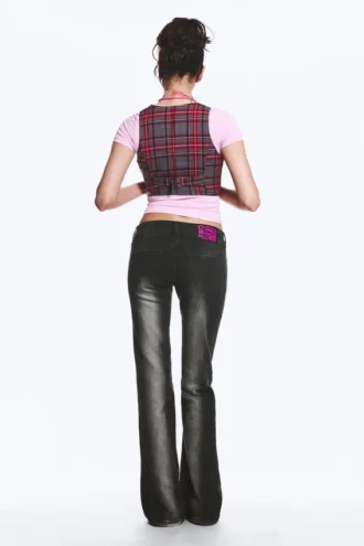 Booty Bei Low Rise Skinny Bootcut Jeans – Black Spray – Sort | Cheap Monday Gb