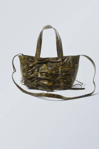 Bow-taske – snavset gul