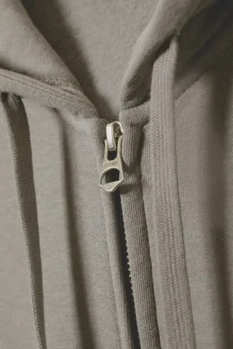 Boxy Midweight Zip Hættetrøje – Dusty Grey