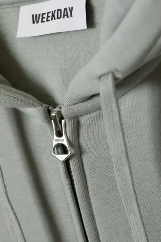 Boxy Midweight Zip Hættetrøje – Dusty Grey