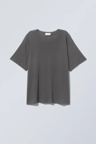 Boxy T-shirt i afslappet pasform – mørkegrå