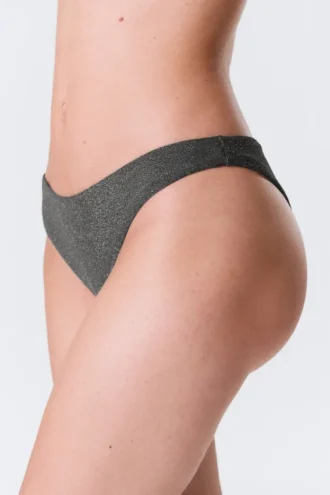 Brasilianske bikinibukser med mellemhøj talje og glitter – Grå – Glitter