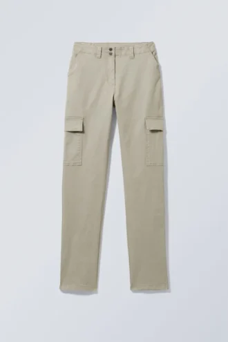 Brenda Slim Cargo-bukser – Beige