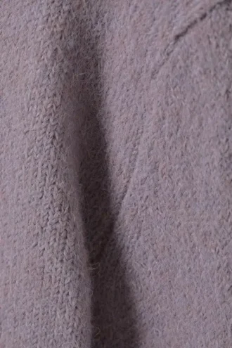 Børstet strikket cardigan med knapper – lilla