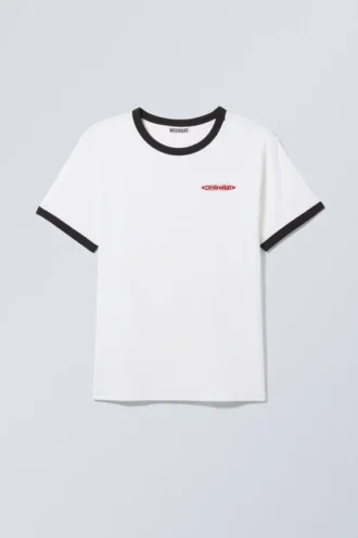 Buck T-shirt med print – hvid – Destination-logo