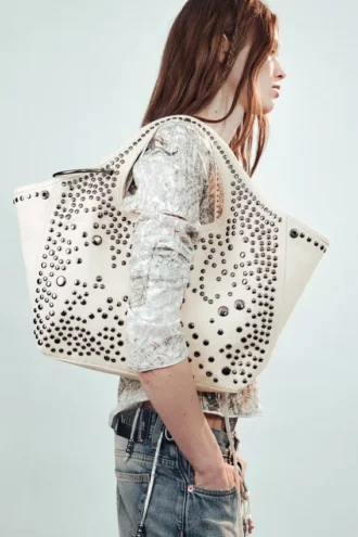 Canvas-taske med nitter – Dusty Light Mole