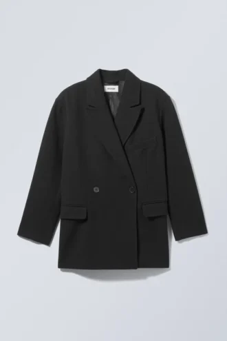 Carla Oversized jakke i uldblanding – Sort