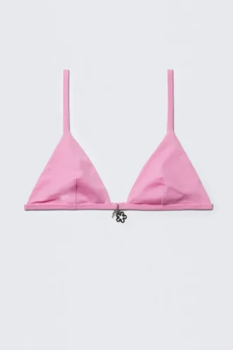 Charm Triangle Bikini Top – Lyserød