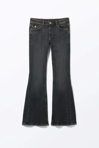Cheri lavtaljede jeans med udvidede ben – Desert Blue