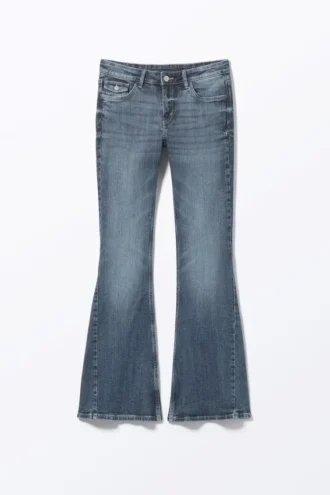 Cheri lavtaljede jeans med udvidede ben – Sunset Blue