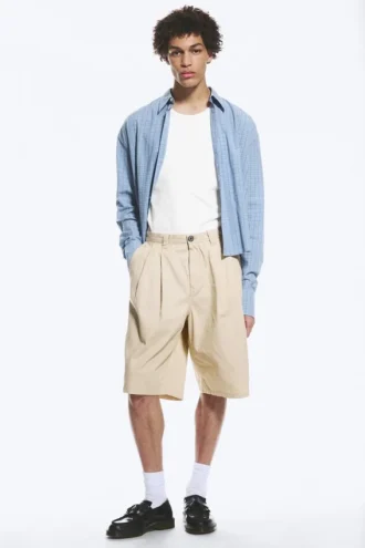 Chino-shorts i bomuld – lys støvet beige