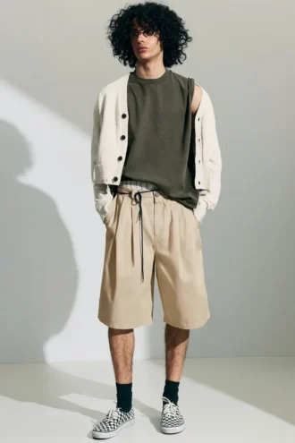 Chino-shorts i bomuld – lys støvet beige