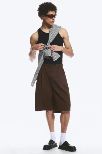 Chino-shorts i bomuld – mørkebrun