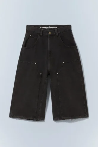Cm X Lb Dunno vasket sort unisex tømrershorts – vasket sort | Cheap Monday GB