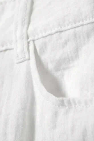 Crinkle-bukser med lav talje og løs pasform – hvid