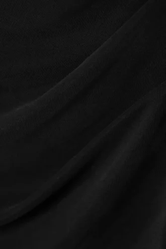 Cupro maxi-kjole med drapering – sort