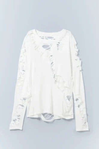 Cut-Out langærmet t-shirt – Off-White | Cheap Monday Gb