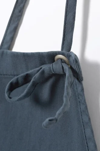 Denim-smækbukser med bindebånd – Blå
