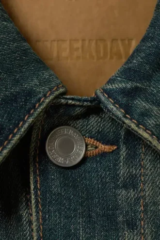 Denim-truckerjakke i regular fit – Carson Blue – Mørkeblå