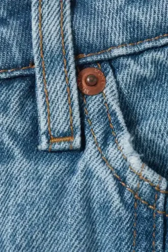 Denimnederdel med slids i midten af taljen – Fresh Blue – Medium Blue