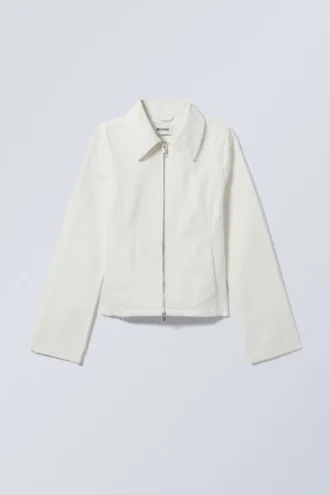 Distressed Twill Jacket – Hvid