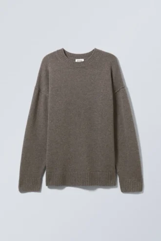Eloise Oversized uldtrøje – Dark Mole