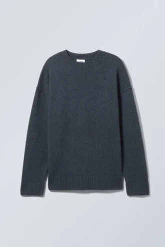 Eloise oversized uldtrøje – marineblå