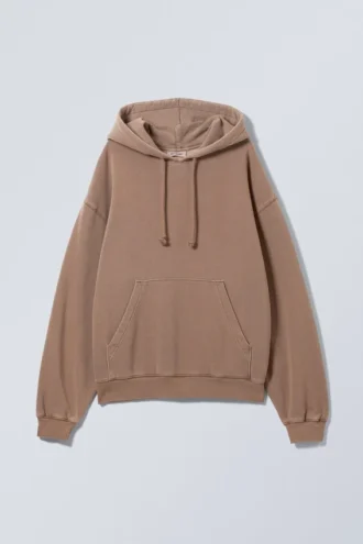 Essence Standard Hættetrøje – Vasket mørk beige