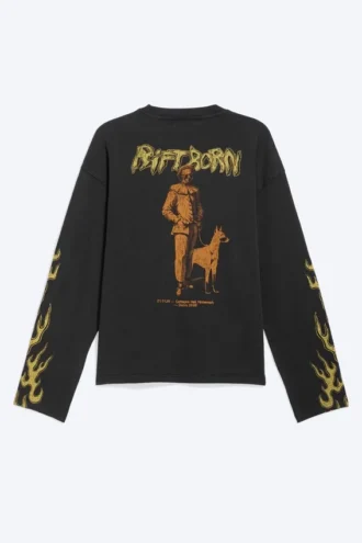 Fantastisk langærmet t-shirt med print – Sort – Riftborn